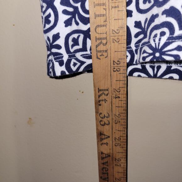 Talbots Navy White Print Scalloped‎ Neck M/P - Picture 6 of 10